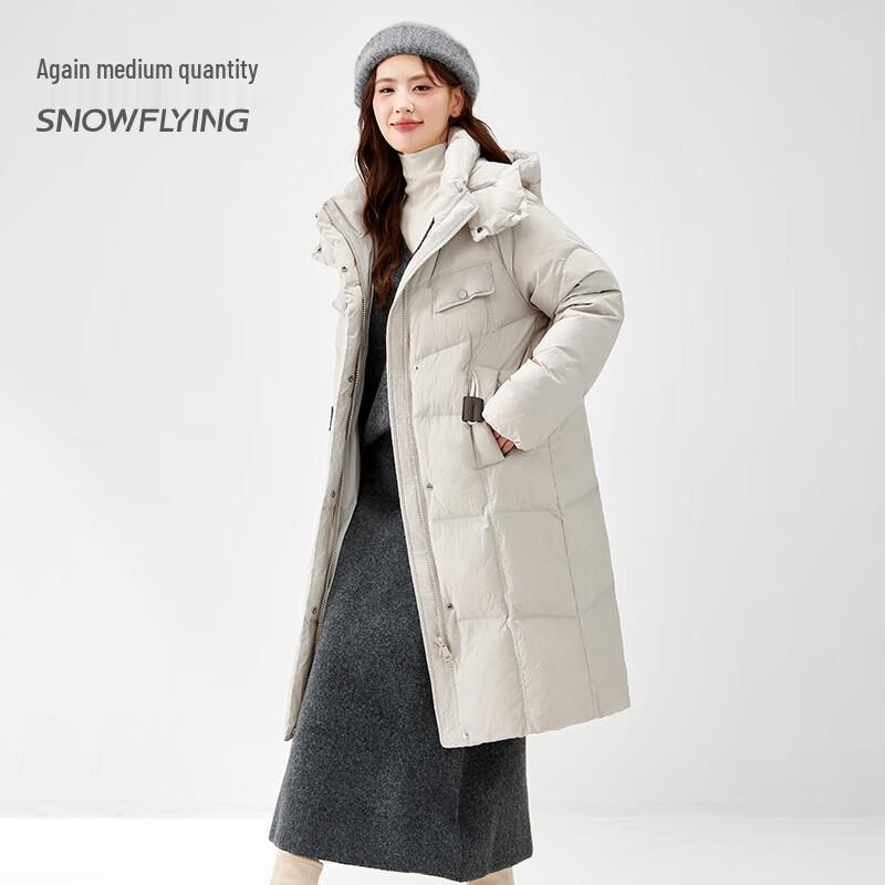 SNOWFLYING Women's Mid-Length Hooded Down Jacket