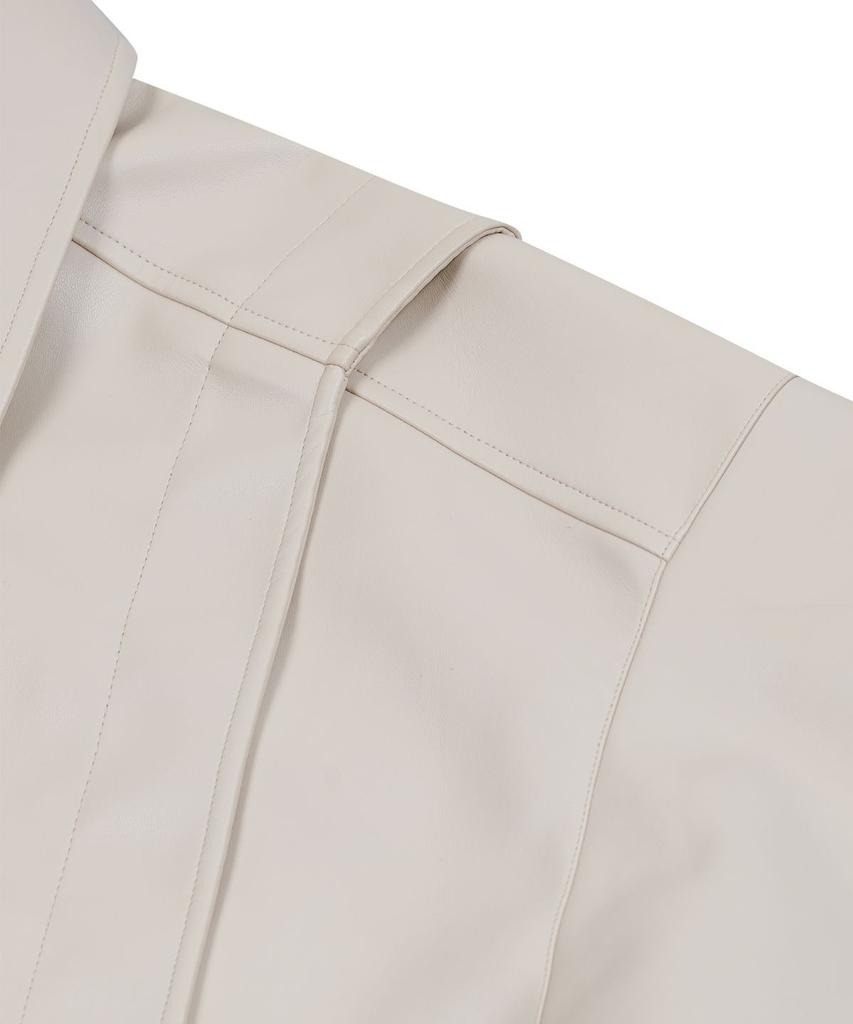 Erreurstandard 87-Stan149 Veste en Cuir à Patte Pesante Ivoire