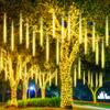 30/50cm Fairy Lights 8 Tubes Christmas LED Meteor Shower USB Operated Holiday Outdoor Wedding Garden Ramadan Decoration 2025