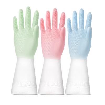 Cleaning Tools Protective Handwear Reusable PVC Non-slip Rubber Utility Gauntlets 1PCS Household Kitchen Gloves Dishwashing Tools  Jewelry Accessory