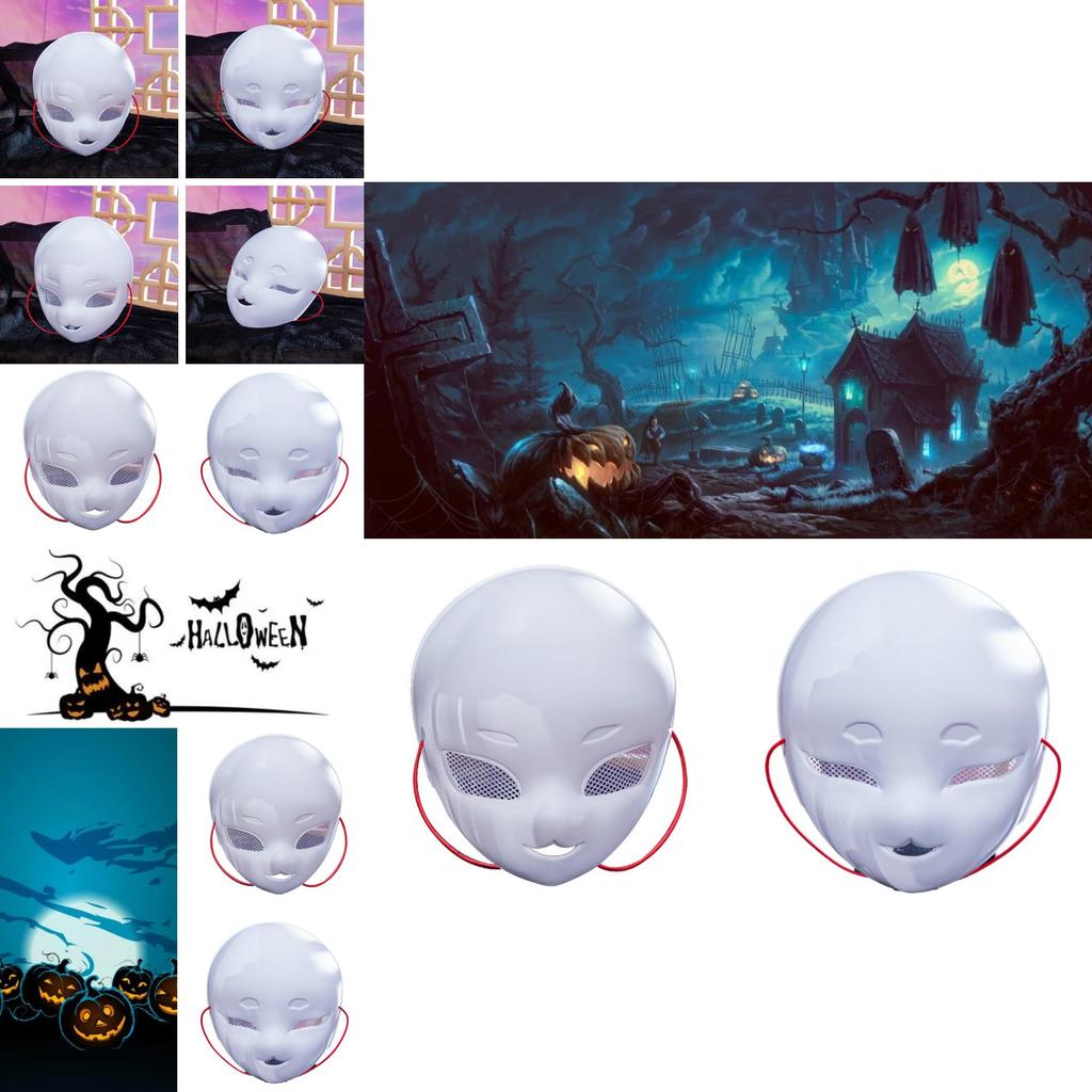 Adorable White Fox Face Mask For Kids Featuring Mesh Design And Handcrafted Detail