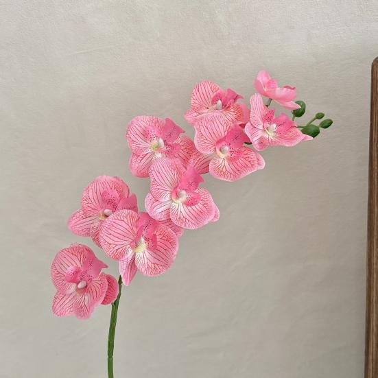 Yousheng 27.5 Inch Artificial Phalaenopsis Flower Branch 9 Full Blooms Fake Silk Orchids with Stem for Home Office Wedding