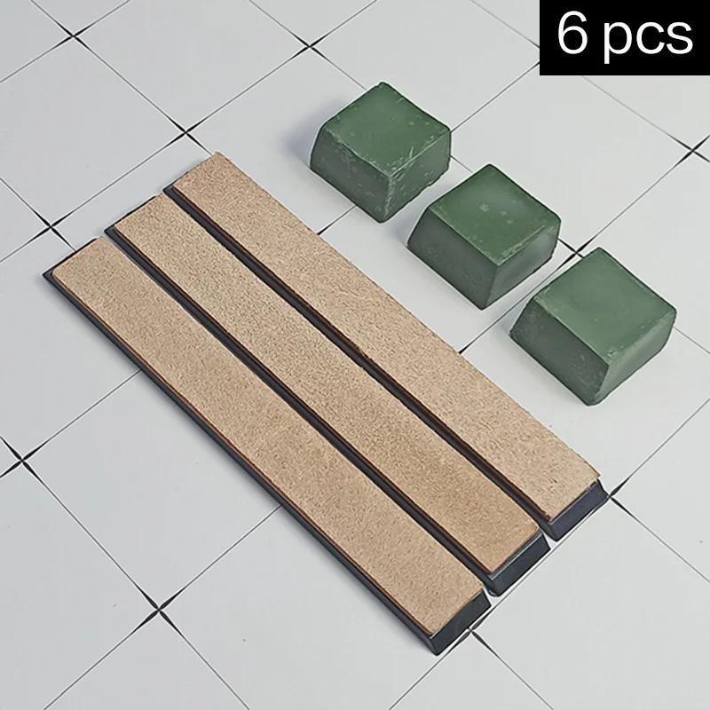 Leather Article Polishing Fixed angle sharpener Tool Leather Set Honing Strop Cutter Cowhide Polish Belt Grinding Sharpening Wax