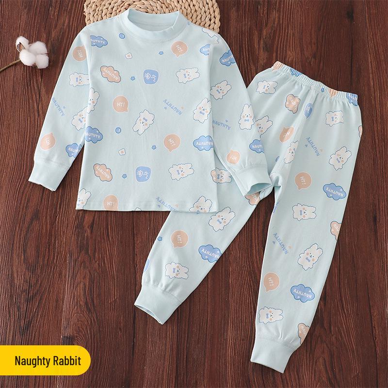 Zhongling Kinder Reine Baumwolle Herbst Unterwäsche Set - Unisex Pyjamas für Jungen und Mädchen