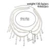 Salircon Elegant Multilayer Imitation Pearl Waist Chain for Women New Summer Beach Sexy Charm Bikini Tassel Pendant Jewelrry