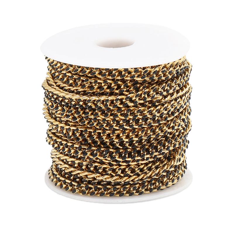 

Мужское хип-хоп ожерелье из нержавеющей стали с крупной кубинской цепью и цветной эмалью