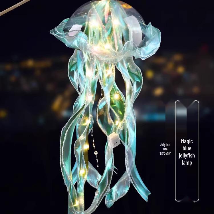 

Светящийся переливающийся фонарь-медуза: Детская ручная игрушка, в древнем стиле, с маленьким цветочным орнаментом