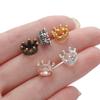 50pcs/lot Alloy Loose Spacer Crown Beads Gold Silver Bronze Color Charms Beads for DIY Jewelry Making Bracelet Accessories