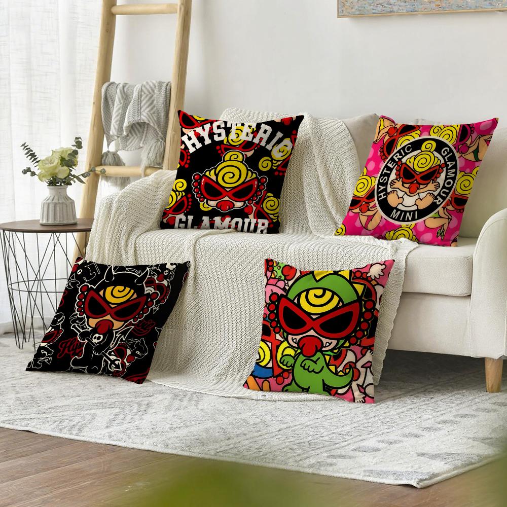 Fashion HHysteric MMini Cushion Cover Natural Linen Organic Fabric DoubleSided Printing Sofa Home Decor Gift Pillow Case