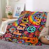 Peace Love Flannel Blanket Throw Blanket Soft Warm Sofa Bed Camping Home Decor Unique Christmas Gift C9261812