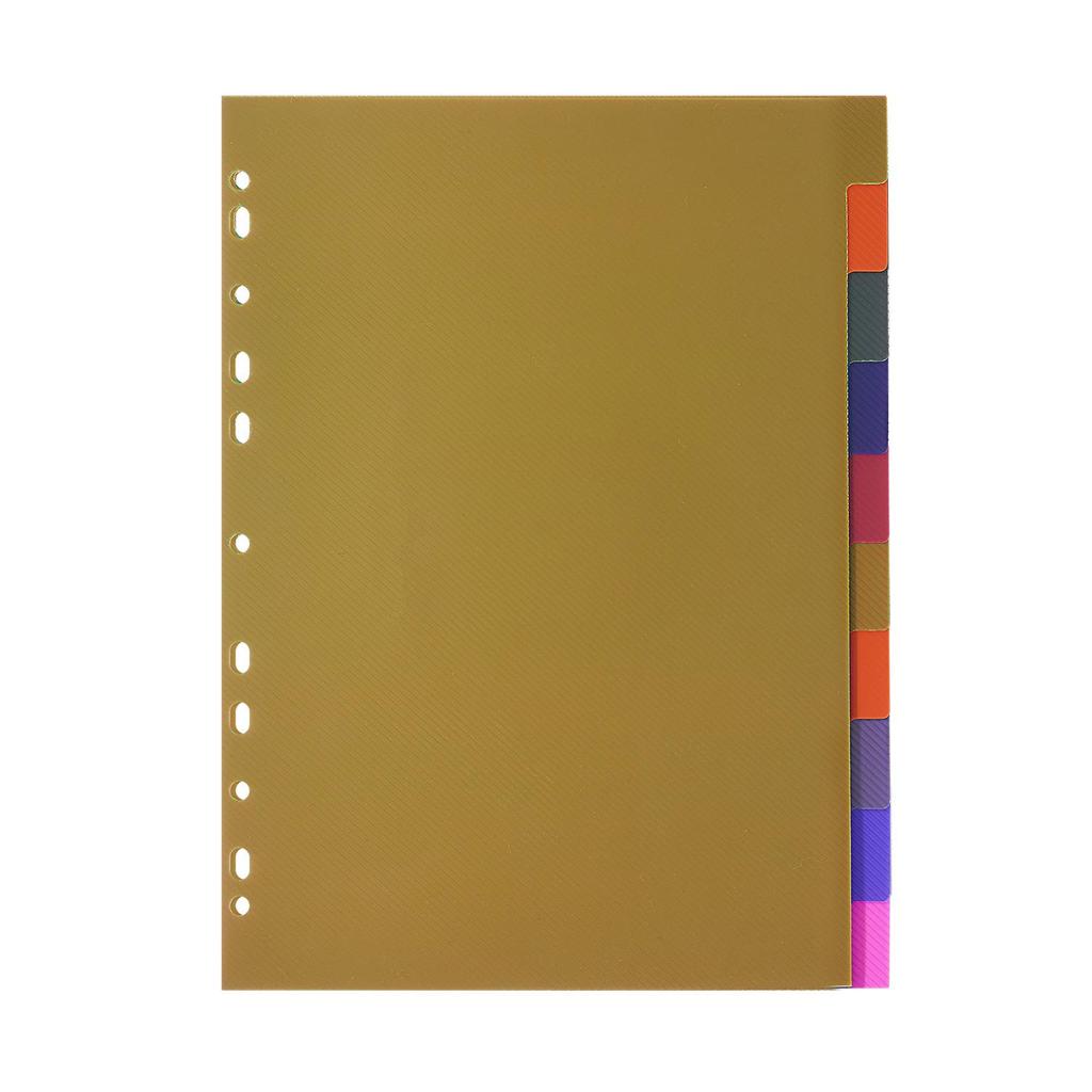 Tranbo A4 11-Hole Color Index Divider, 5-Page PP Folder