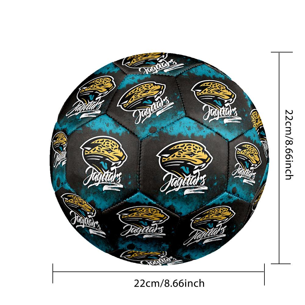 Jacksonville Jaguars Indoor Soccer Ball Size 5 Colorful All Ages Machine Stitched PVC Competition Ready Durable High-Bounce