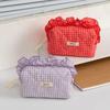 Travel Storage Bag Large Capacity Toiletry Bag Simplicity Makeup Bag For Women Girl Fashion Striped Ruffle Cosmetic Bags