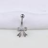 Fashion Bowknot Heart Navel Rings For Women Sexy Belly Button Nail Body Piercings Jewelry Stainless Steel Belly Button Ring Gift