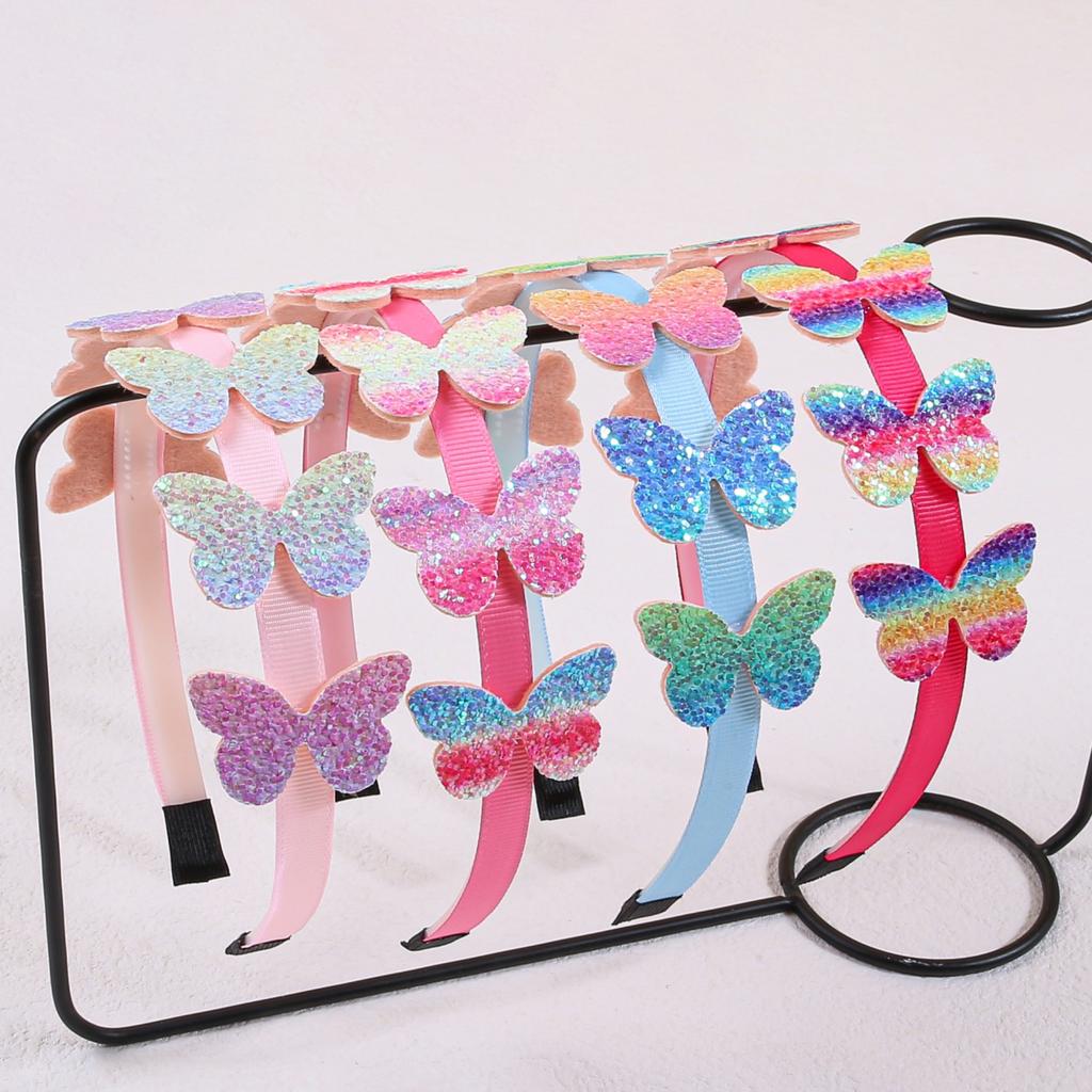 1/4pcs Glitter Star Headbands Party Decor Rainbow Butterfly Hairband Girls Headband Kids Children Party Favor Headwear