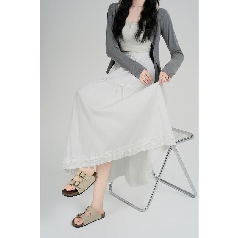Women s Elegant Summer High-Waist A-Line Midi Skirt S
