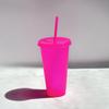 5pcs 24oz plastic cups with lids&straw reusable water bottle party cold cups Hard Plastic Cup Wedding Party Summer Drinkware