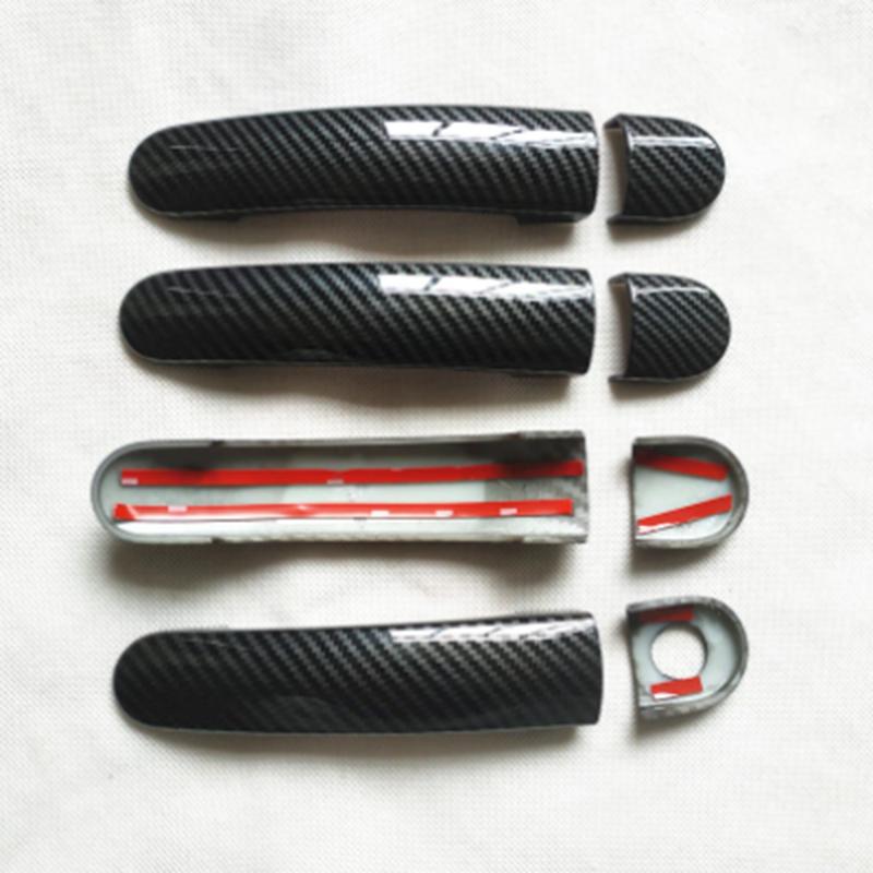 Car Door Handle Cover Plastic Imitation Carbon Fiber Trim for SEAT Leon 1M MK1 1P MK2 Cupra FR Accessories Styling Stickers