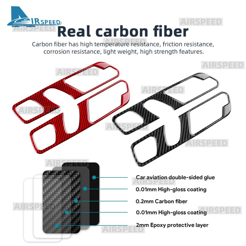 Real Soft Carbon Fiber Trim Sticker For Mercedes Benz SLK R170 1996 1997 1998 1999 2000 2001 2002 2003 Inner Door Handle frame
