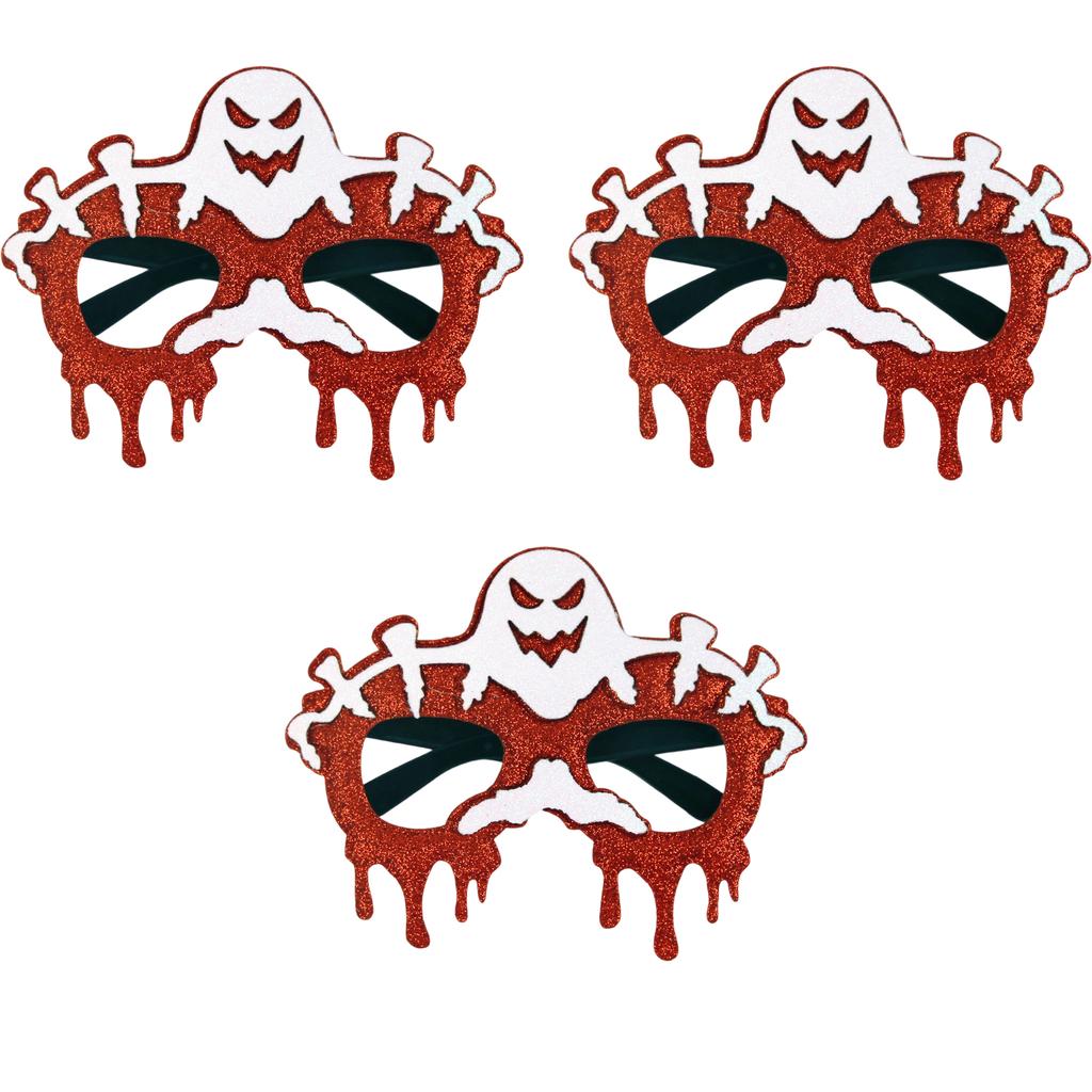 3pcs Halloween Glasses Set Pumpkin Bat Skeleton Costume Accessories Plastic Frame Party Decoration Eyewear