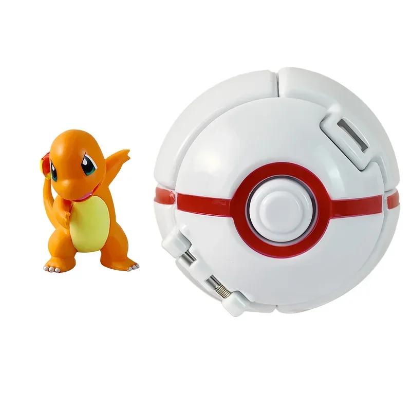 Pokemon Model with Ball Poke Pokeball Mew Groudon Solgaleo Mewtwo Pikachu Meowth Charizard Kyogre Fennekin Froakie Chespin Toy
