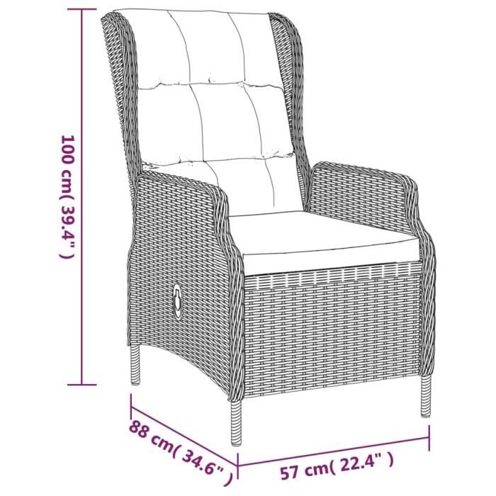 3156790 vidaXL Ensemble à dîner de jardin 5 pcs Gris foncé Résine tressée