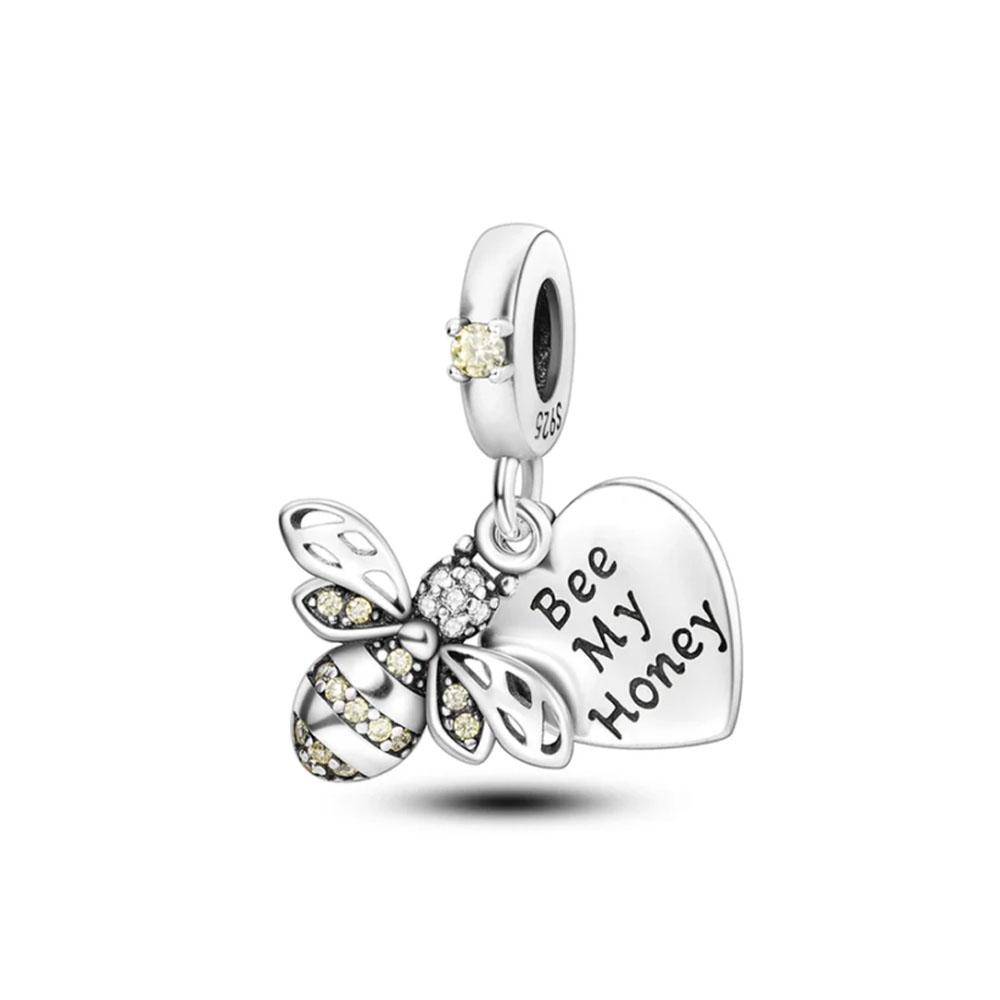 Copper Yellow Honey Bee Pendant Charm Light-In-Dark Firefly Bead Fit Original Bracelet Jewelry For Annversary Gifts