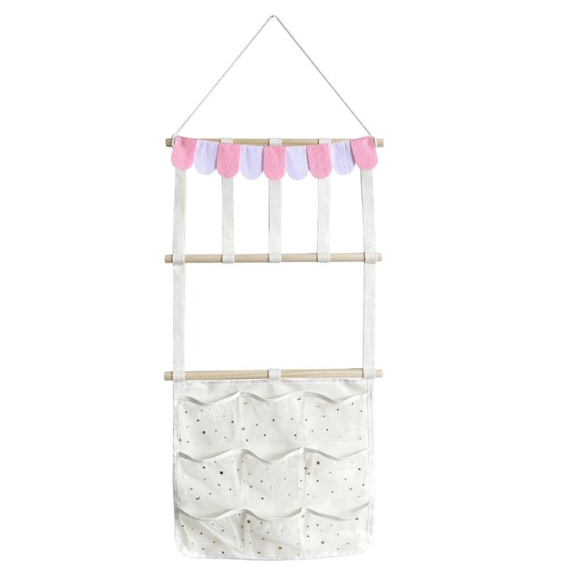 Прочный деревянный держатель для бантов-заколок с тканевым крючком для организации повязок на голову, зажимов и аксессуаров для волос