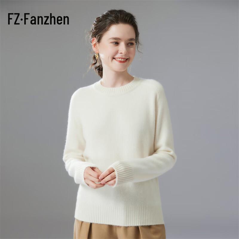 Fanzhen Women's Cashmere Blend Round Neck Sweater