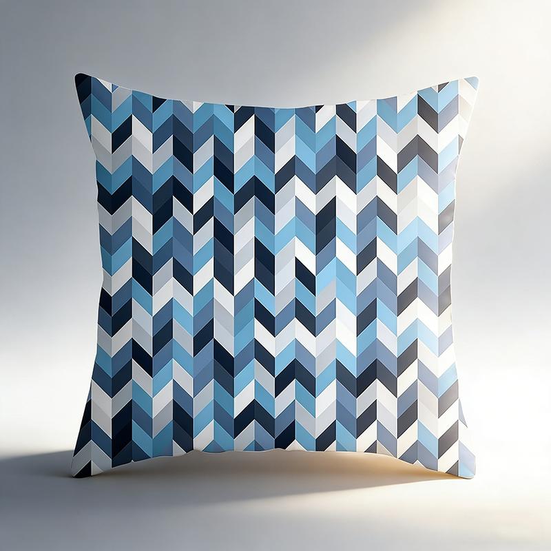 1 Pc Blue Geometric Pillowcase Cushion Cover Abstract Throw Sofa Living Room Bedroom Modern Home Decor Peach Skin Pillow Cases