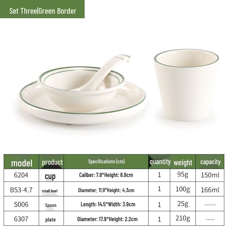 Melamine Four-Piece Table Set: Imitation Porcelain Plastic Bowls & Plates for Restaurants and Hotels