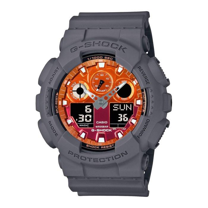 Casio G-Shock GA-100FL-8AJF Men s Watch, Gray/Orange Gradient