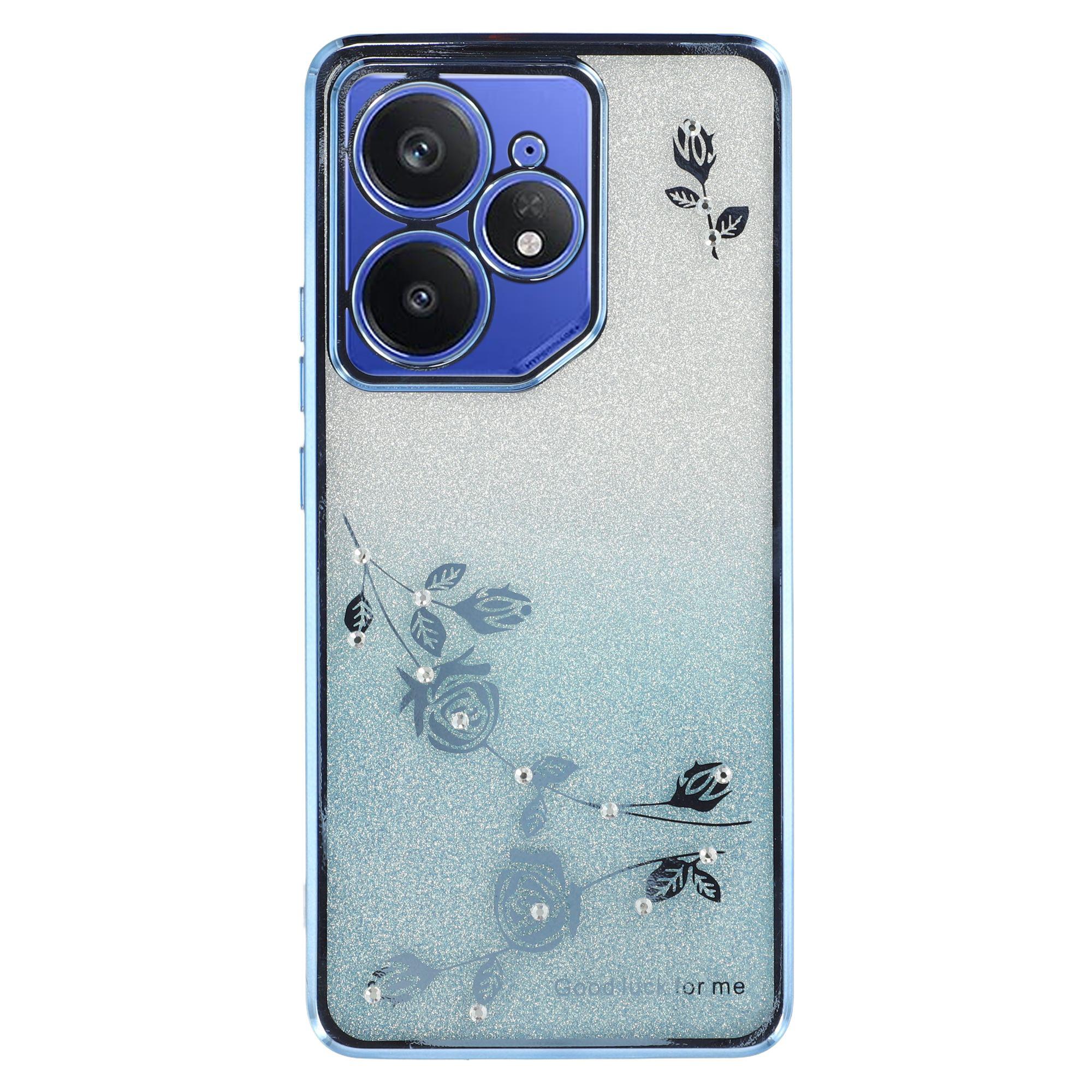 

KADEM For Realme Neo7 5G Case Flower TPU Flexible Gradient Phone Cover Blue