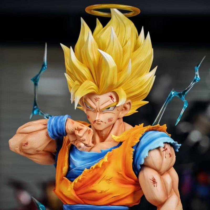 Dragon Ball Z Son Goku Ssj2 Figure Led Base Super Saiyan 2 Goku Pvc Action Figures 33cm/12.2inch Collection Model Toys Durable Gifts