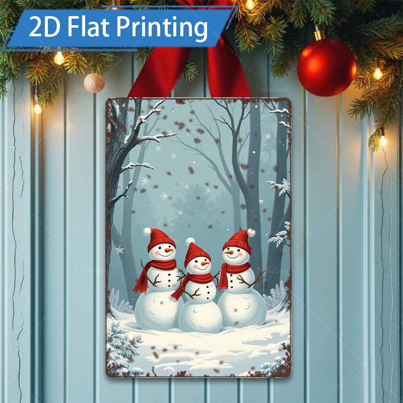 D FLAT pc Metal Sign Vintage Santa Claus Metal Sign Christmas Decor Wall Art 20x30cm(7.8x11.8inch)