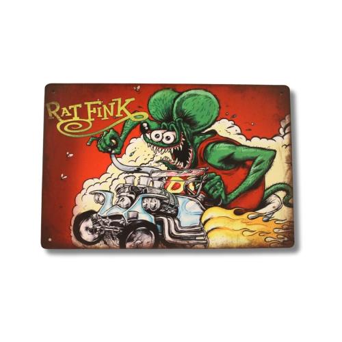 Rat Fink Tin Metal Sign Poster Vintage Look Hot Rod Racing Man Cave Garage
