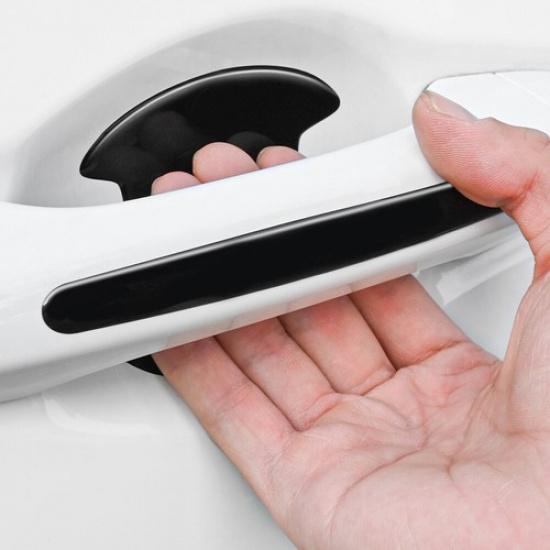 8x Black Car Door Handle Guard Anti-scratch Protector Stickers Cover Universal