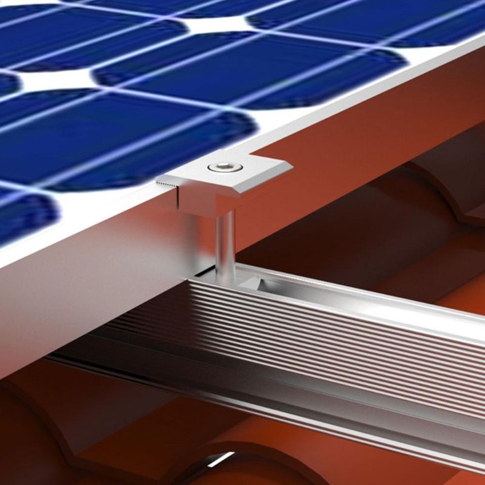 Lot De 4 Supports De Panneau Solaire 30 Mm En Aluminium – Pinces Centrales Robustes Et Noires Pour Modules PV Encadrés