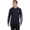 Adidas Solid Color Logo Print Three-Stripe Crewneck Sweatshirt Men Tops Navy GK9079