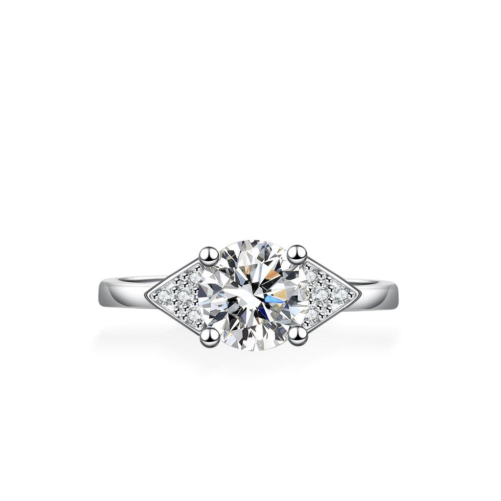 Bague moissanite couleur D bague en argent pour femme diamant flash à quatre griffes ins bague en diamant bague de fiançailles bague de mariage cadeau pour petite amie