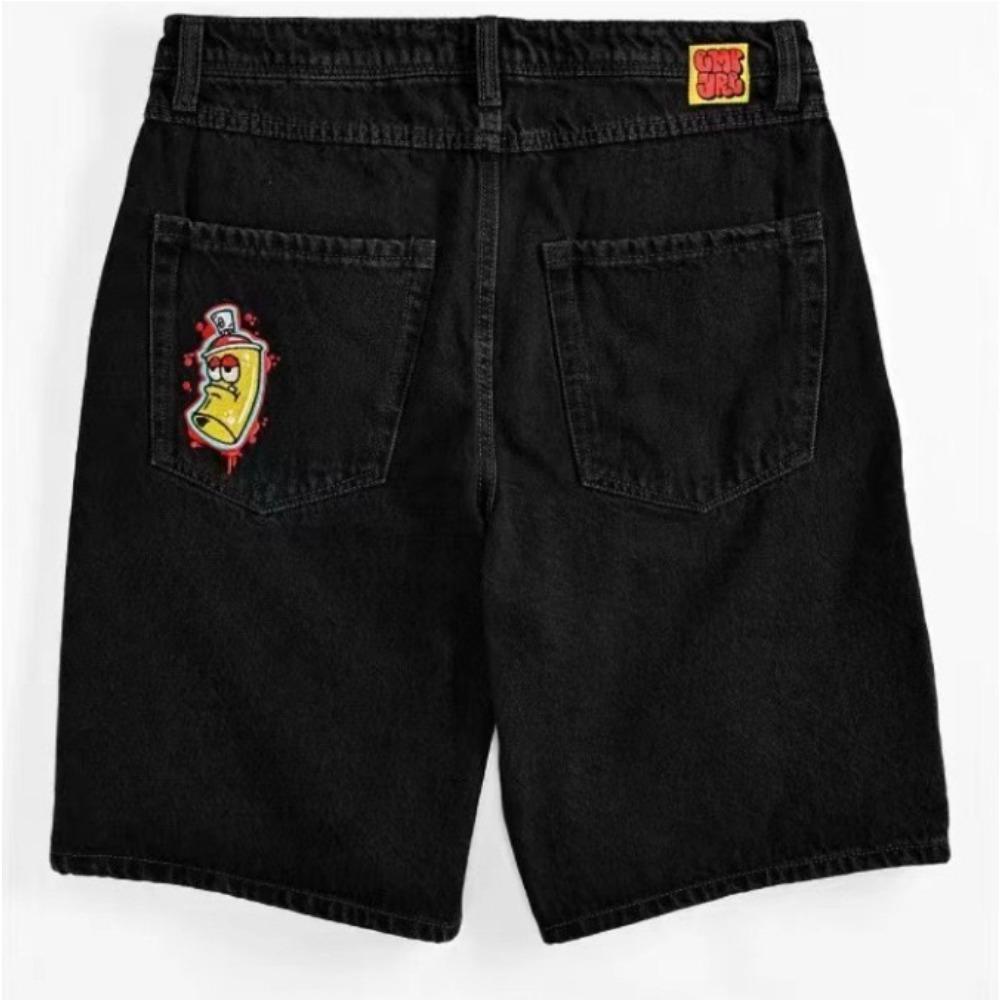 RogueWave Nové Harajuku Nápis Černé Džíny Hip Hop Vintage Volné Šortky Ležérní Gym Džínové Šortky Streetwear