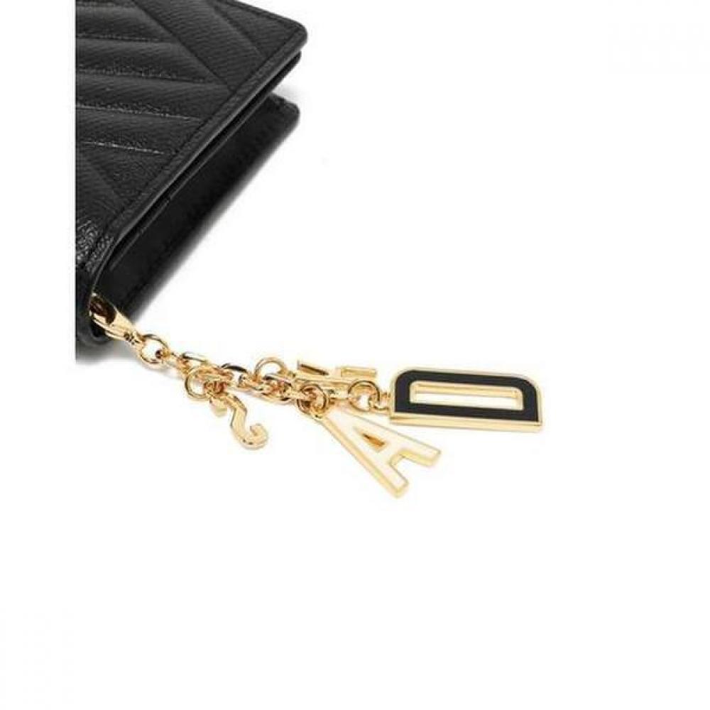 Daks Black Quilted Logo Charm Wallet Dcwa9f218