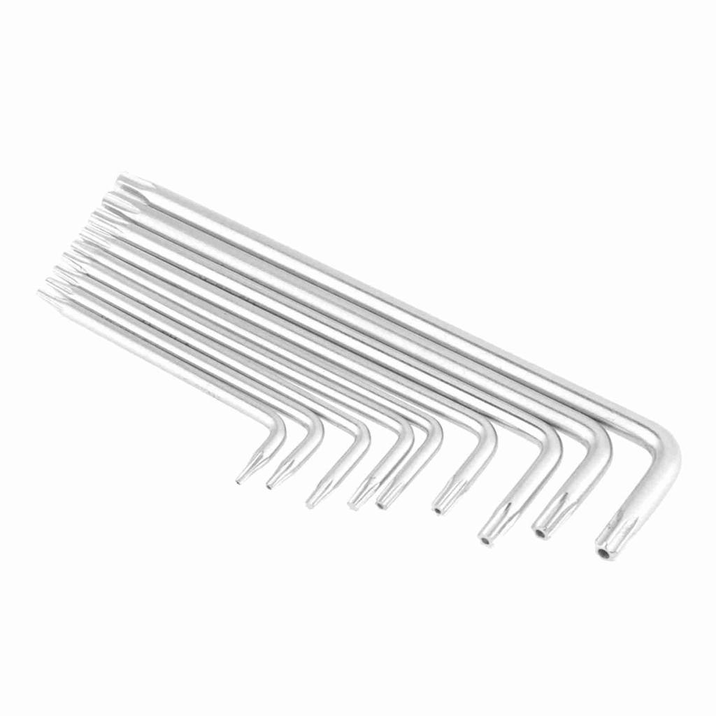 9pcs Small Security Star Hex Universal L Shape Wrench Set Hand Tools
