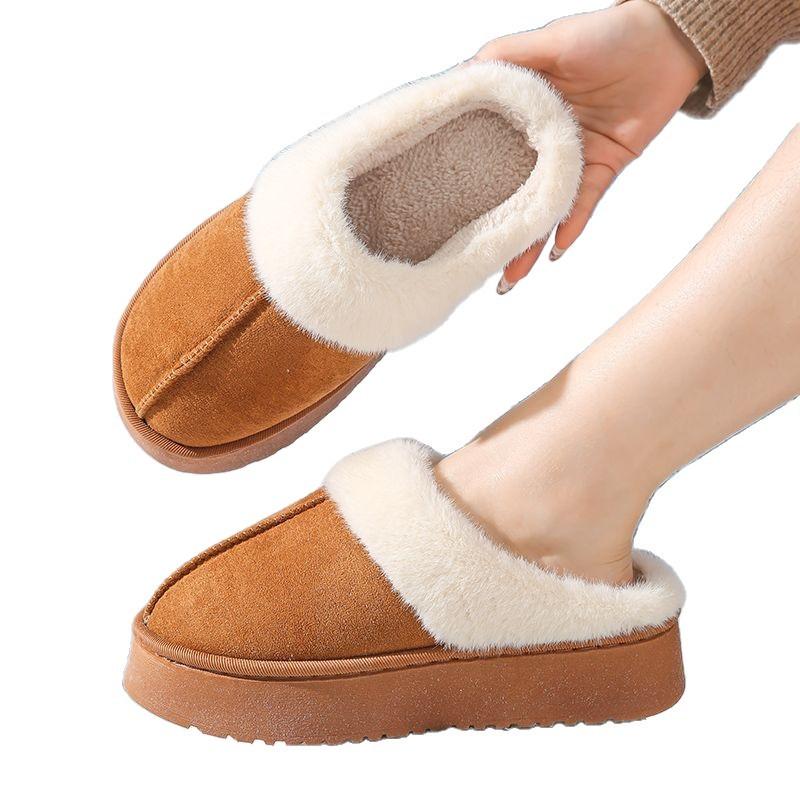 Cotton Slippers Home Home Home Non-slip Warm Comfortable Cotton Drag Couple Plush Matte Cotton Slippers