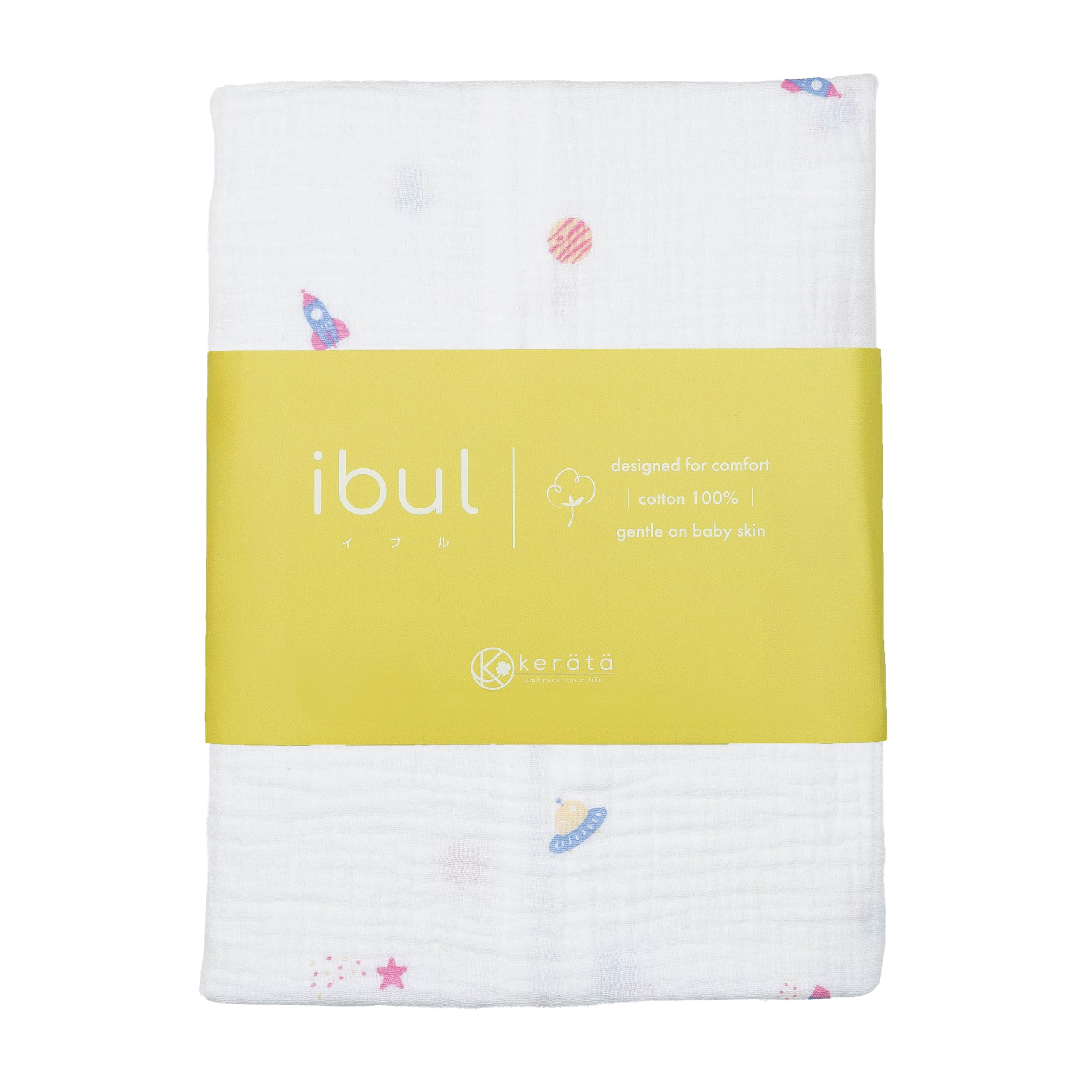 

Keratta Ibul for Secure Prevents Nighttime 1 Sheet Swaddle, Gauze, Newborns, Spring/Summer, Wrap, Crying, 120x120cm, (Space)