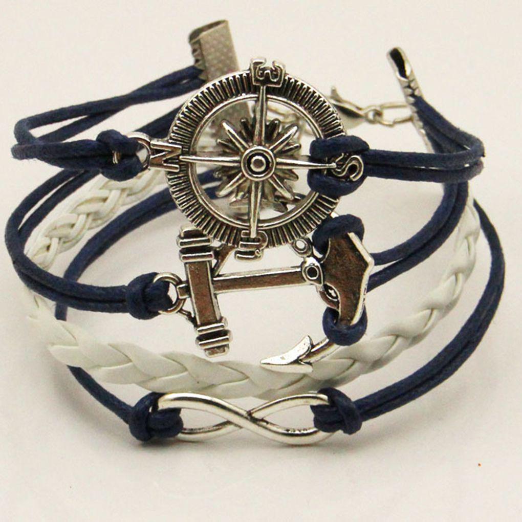 Buy Unisex Multilayer Braided Bracelets Infinity Compass Bangle Men