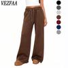 Women's Fashion Casual Solid Color Print High Waist Trousers Pants & Capris
