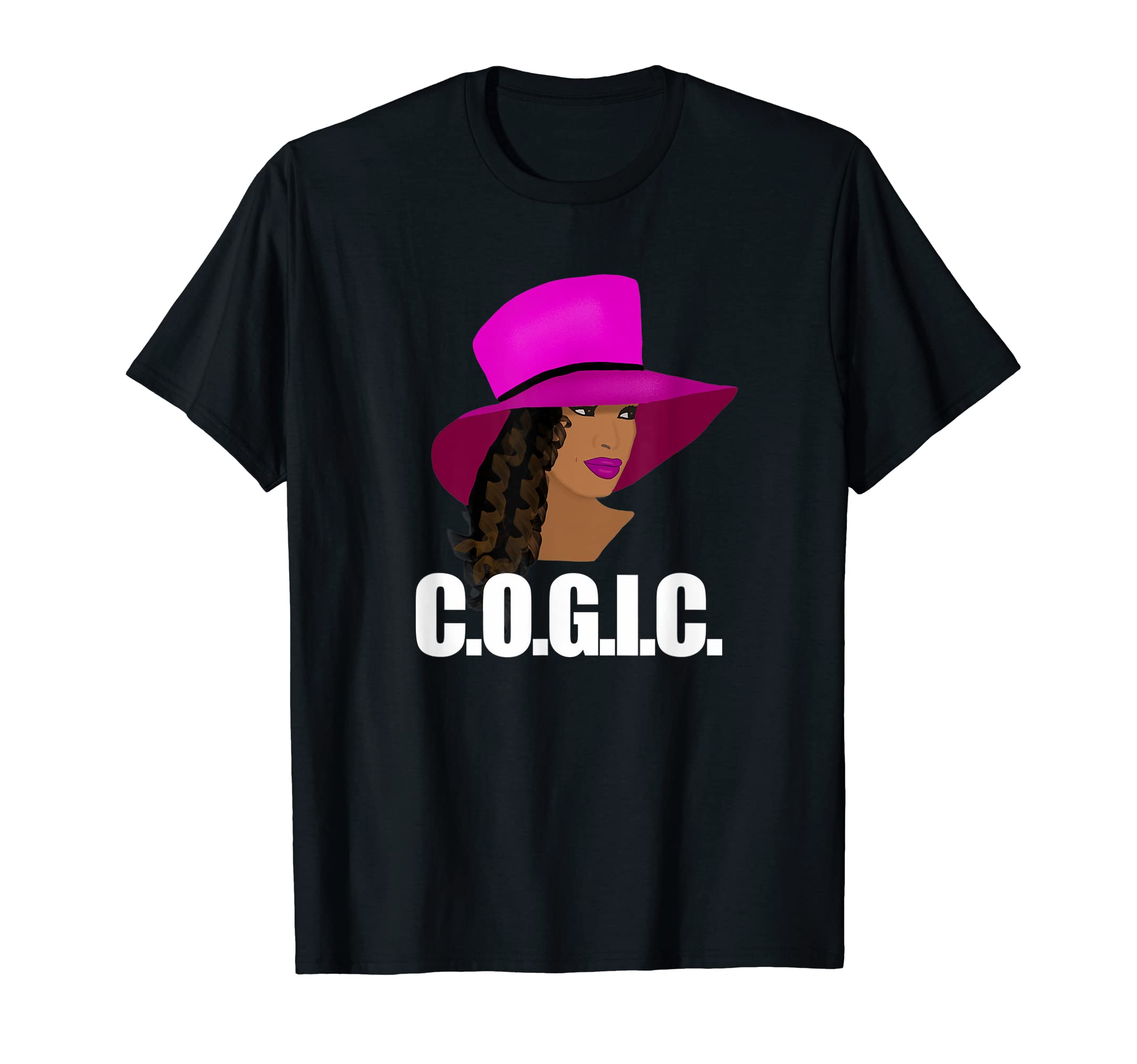 

COGIC African American Woman Wearing Hat T-Shirt чёрный