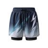 Men's Quick-Dry Double Layer Swim Trunks - Anti-Embarrassment Printed Beach Boxer Briefs