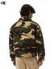 11KN Unisex Retro Camouflage Military Workwear Jacket: Slimming, Short, Wide Shoulder, Loose Fit Streetwear.